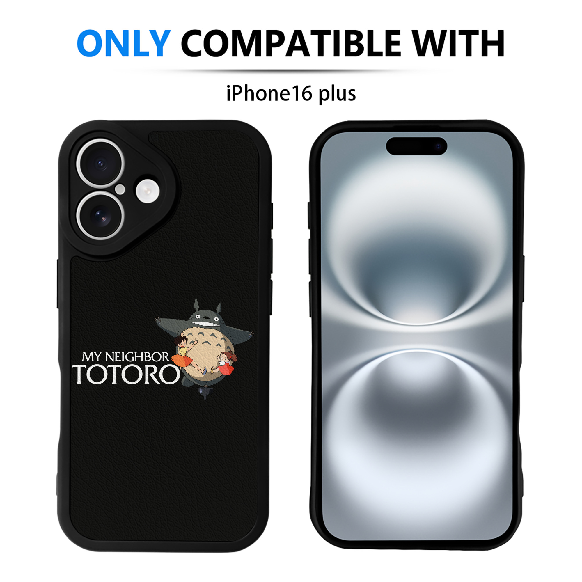 （画像用） となりのトトロ 草壁メイ 草壁サツキ My Neighbor Totoro Satsuki Kusakabe Mei Kusakabe 【iPhone 16シリーズ対応】シリコンスマホケース（レザー調） 材質：シリコン